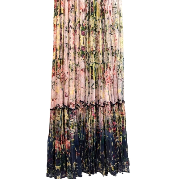 BHANUNI BY JYOTI Beige Georgette Floral Printed Gown 2 - Picture 7 of 9